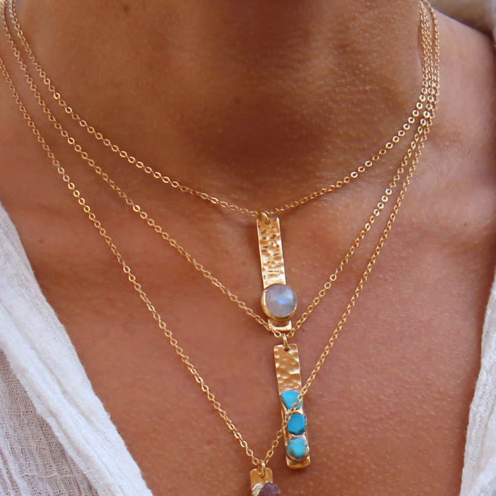 Olivenorma Collana con cristallo naturale e pietra portafortuna personalizzata
