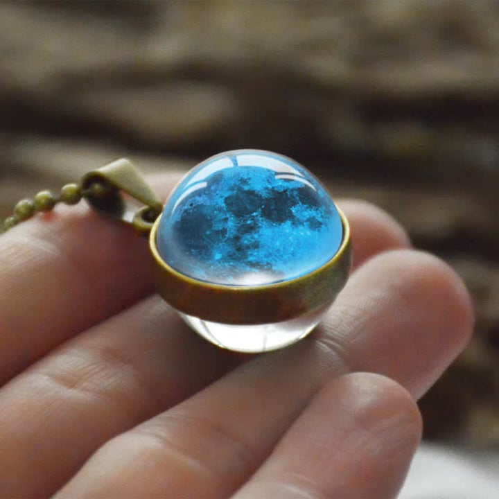 Collana con sfera in vetro di luna e colori Olivenorma