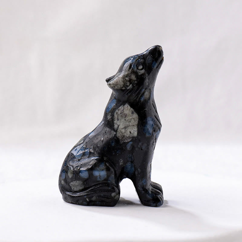 Decorazione in pietra preziosa di cristallo naturale Olivenorma Little Wolf Boy