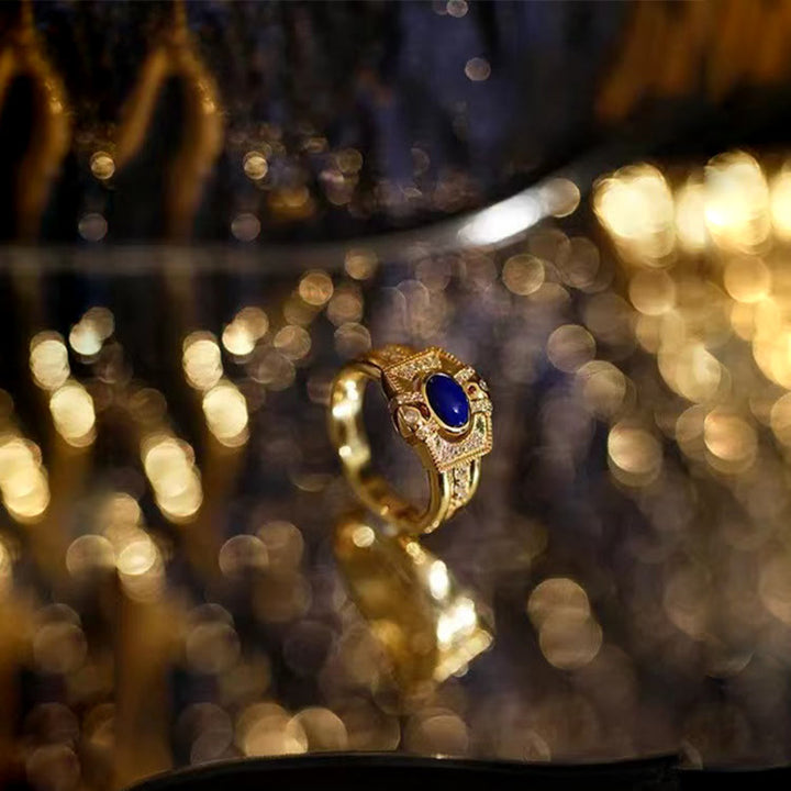 Anello regolabile Olivenorma Vintage Lapislazzuli