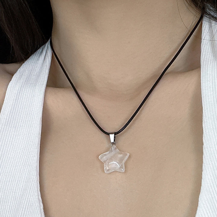 Collana con ciondolo a forma di stella in cristallo naturale Olivenorma