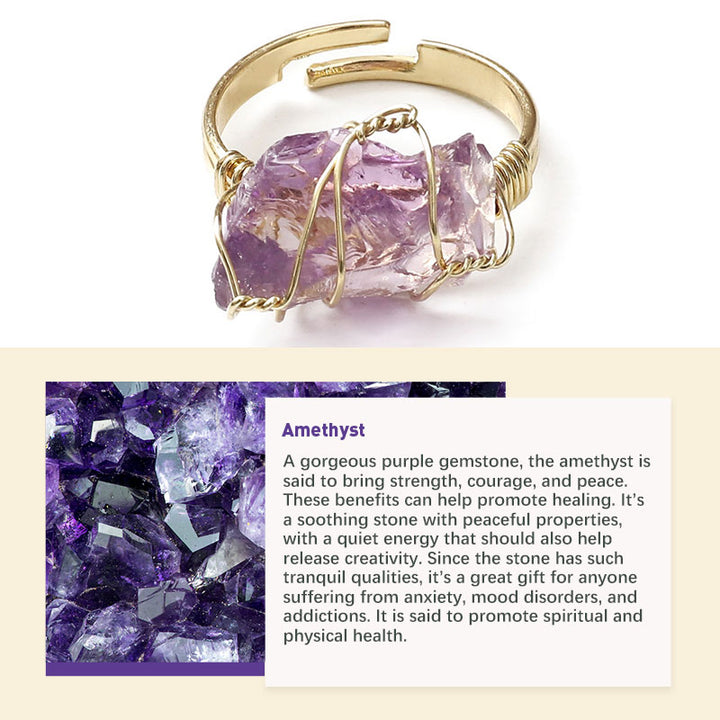 Anello irregolare in cristallo naturale