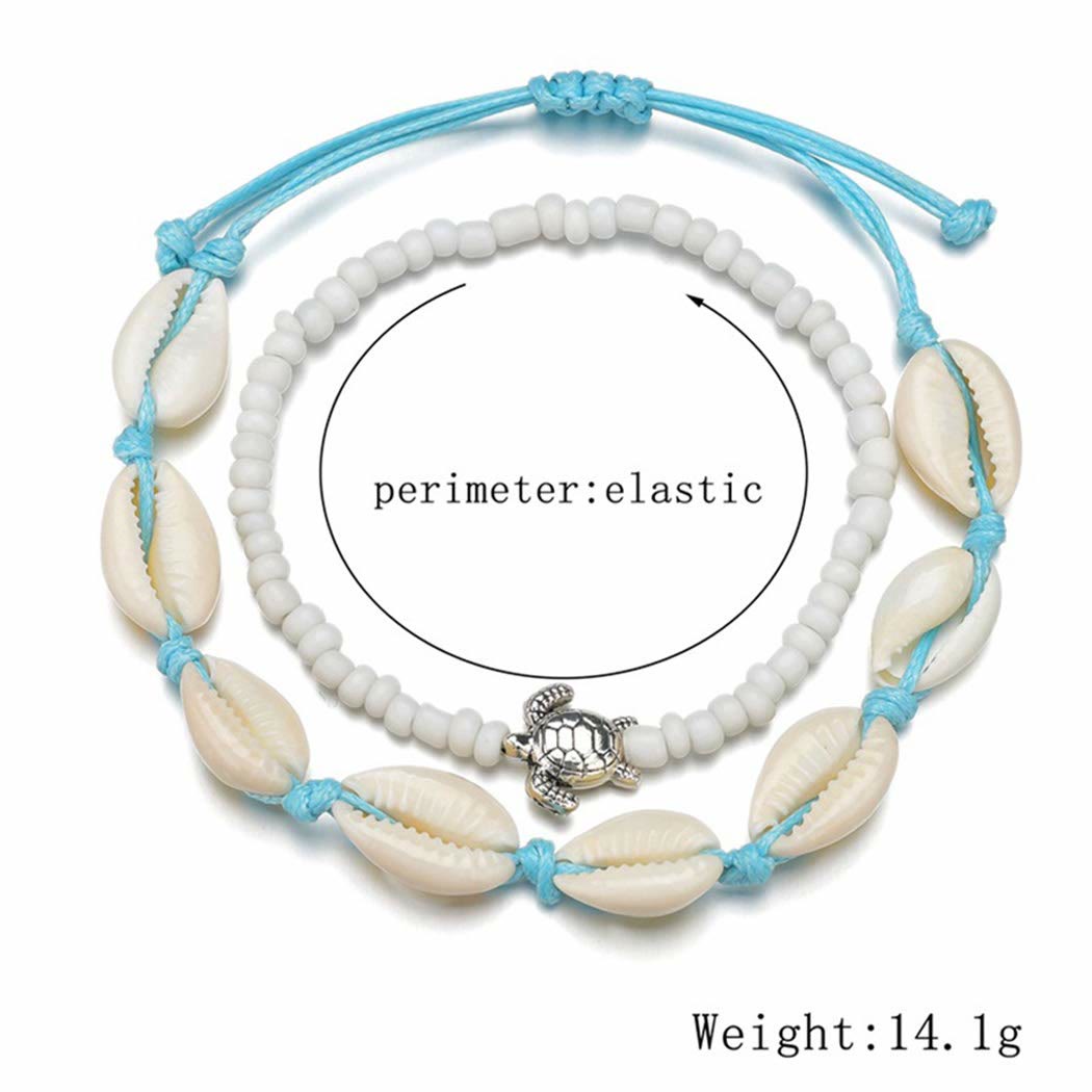 Olivenorma Boho Seashell Alloy Turtle Perline Cavigliera