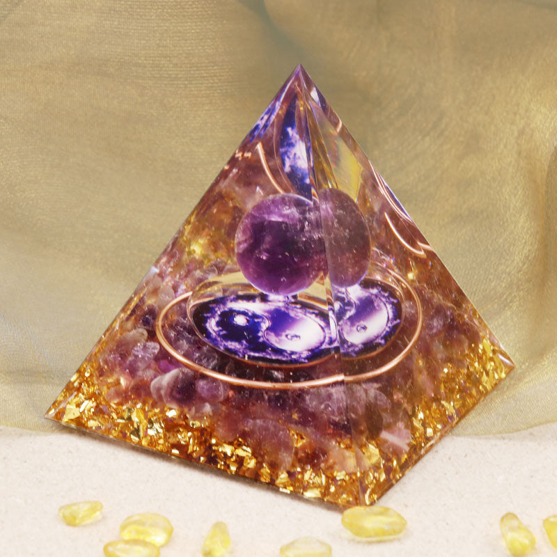 Piramide di orgone curativa in ametista Olivenorma