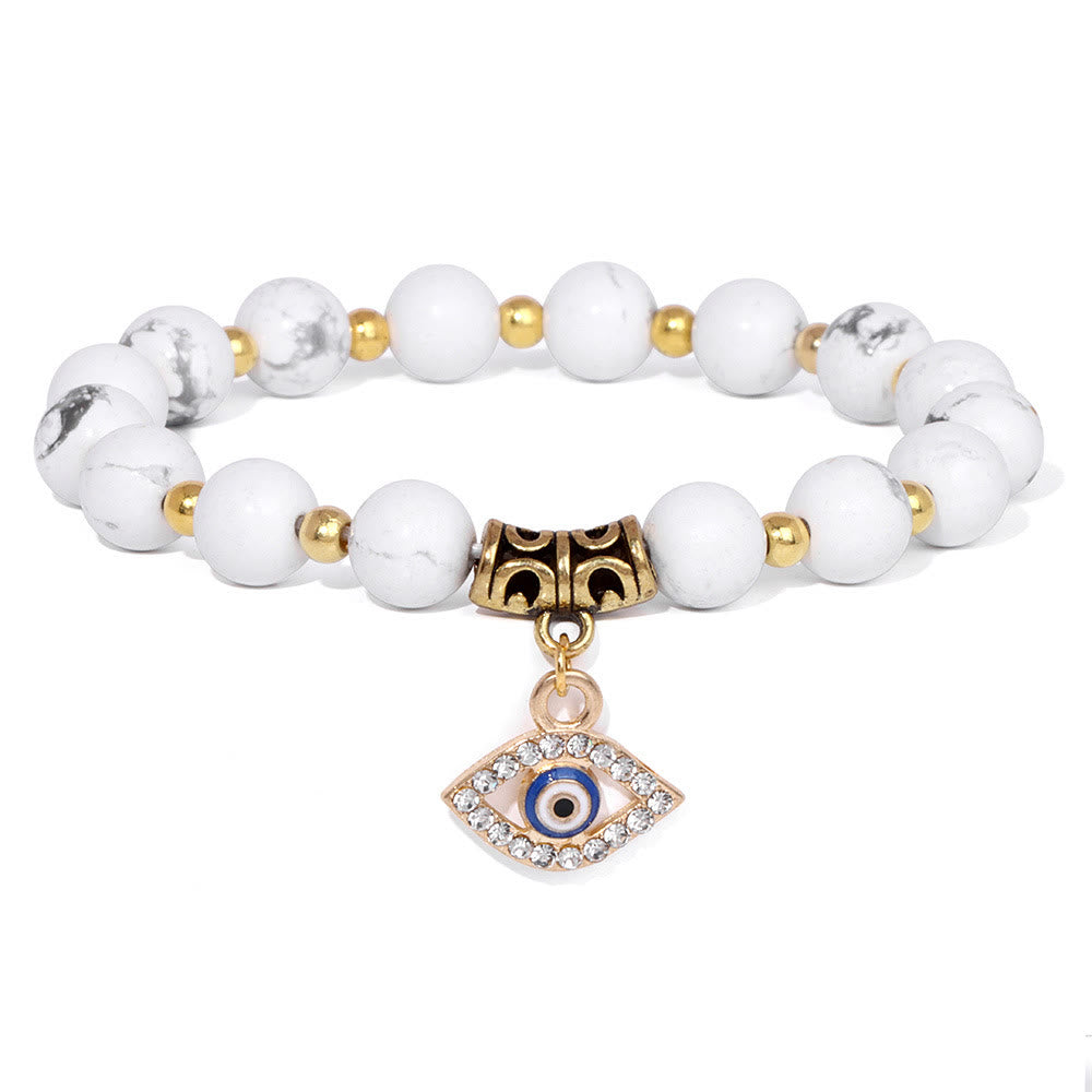 Bracciale con ciondolo malocchio in pietra naturale Olivenorma