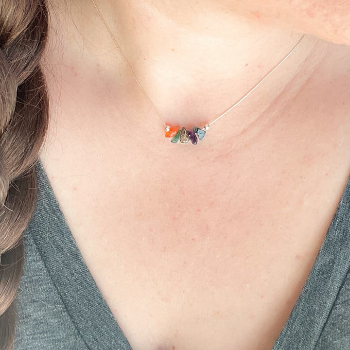 Collana girocollo con segno zodiacale in pietra naturale Olivenorma 