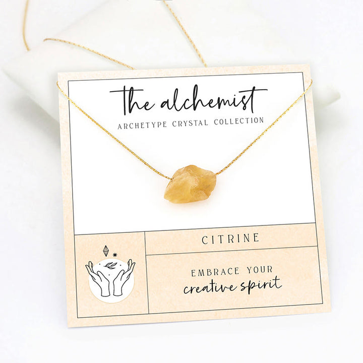 Collana con pietra preziosa grezza a taglio grezzo, regalo di gratitudine spirituale Olivenorma