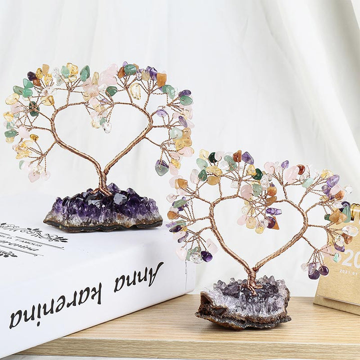 Pietra di cristallo naturale Amore Feng Shui Albero