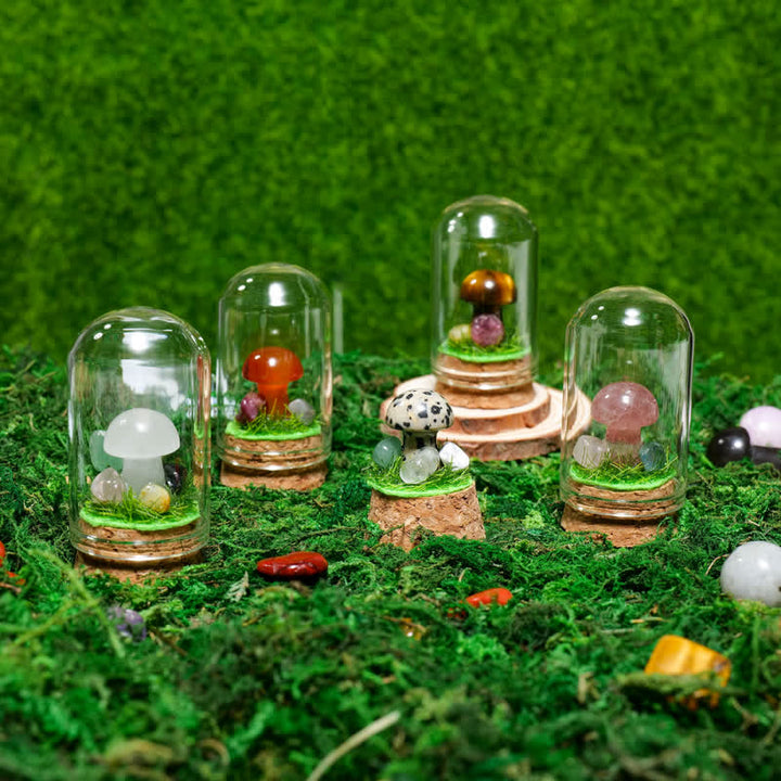 Olivenorma Copertura in vetro Decorazione a fungo in cristallo naturale