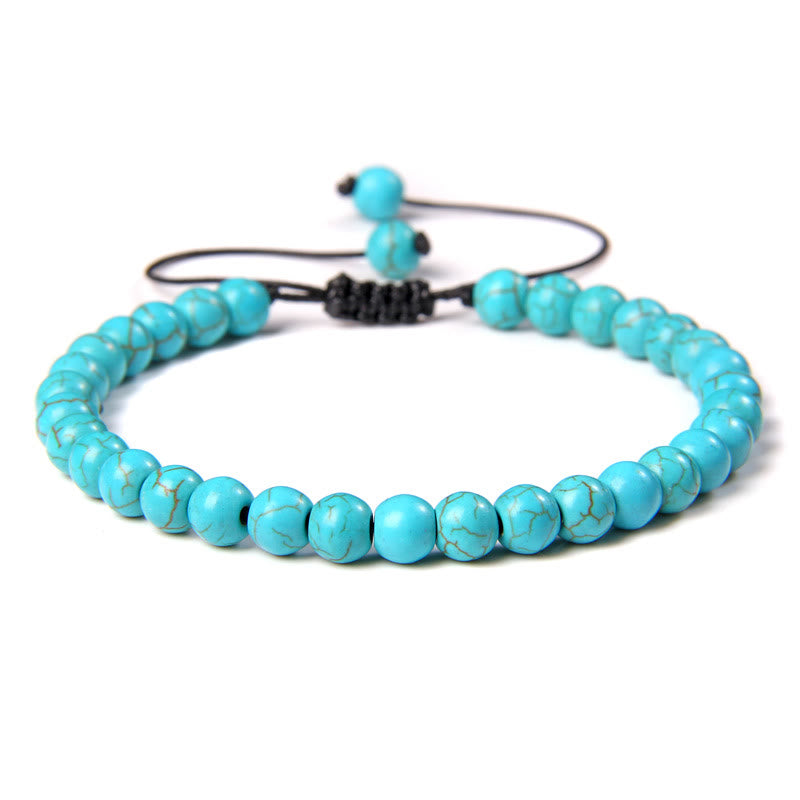 Bracciale intrecciato con perline di pietra naturale Olivenorma da 6 mm 