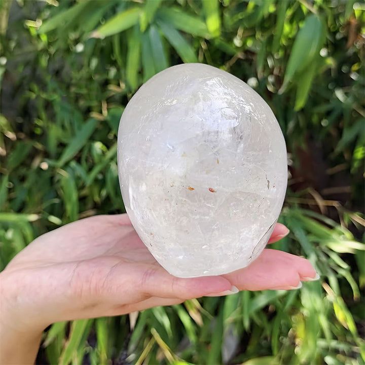 Olivenorma 10cm Decorazione in pietra preziosa di cristallo trasparente naturale Teschio di cristallo 