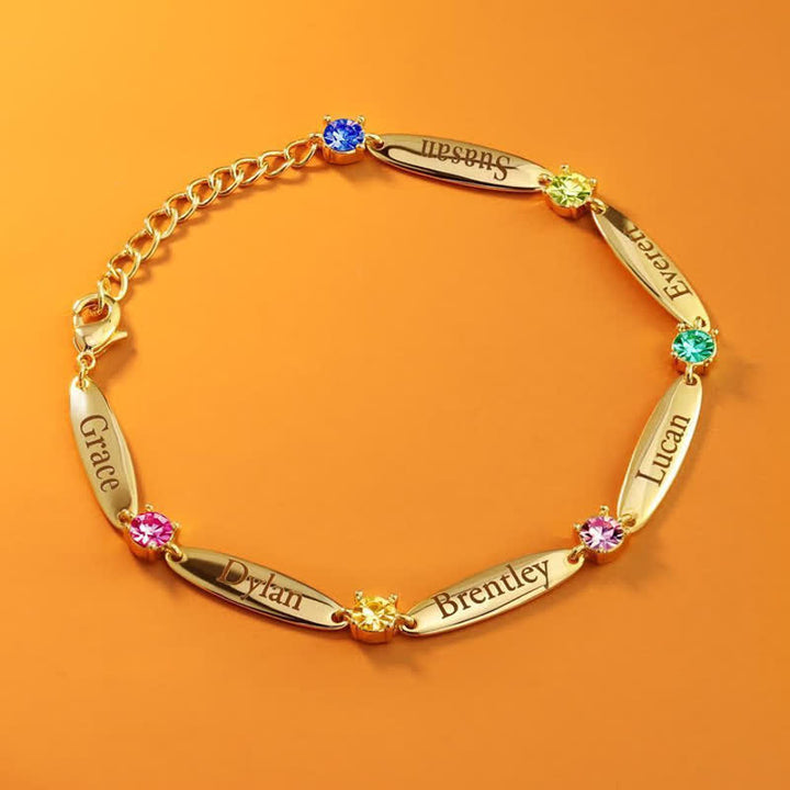 Bracciale con nomi di famiglia e pietre portafortuna Olivenorma