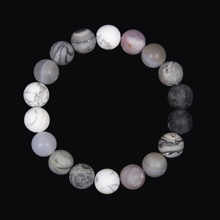 Olivenorma Bracciale Pianeta in Perline Naturali Satinate da 10 mm 