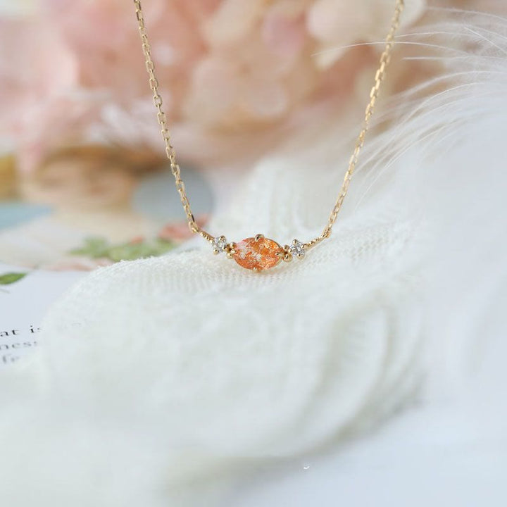 Collana con ciondolo in pietra curativa naturale Olivenorma Sun Stone 