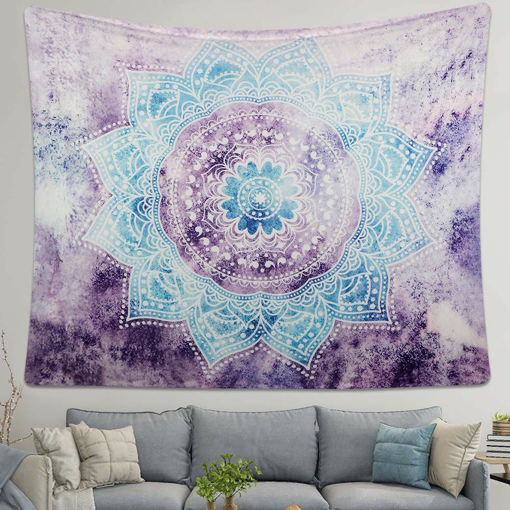 Olivenorma Mandala Viola Blu Parete Appesa Decorazione Arazzo