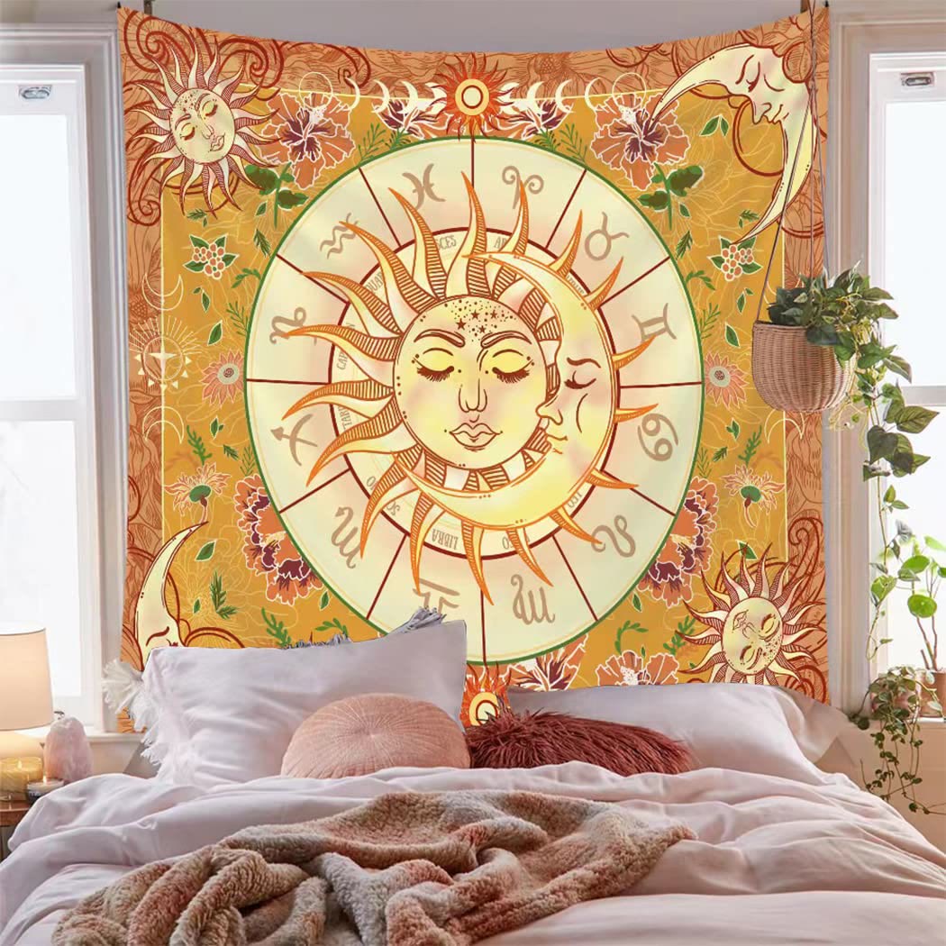 Olivenorma Arazzo Zodiaco Boho Sole Giallo 