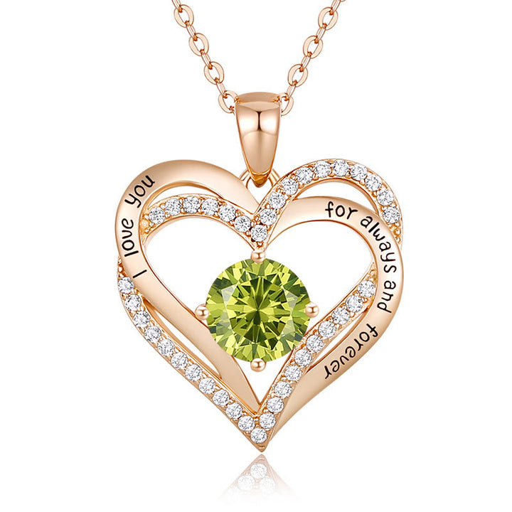 Olivenorma "Ti amo per sempre e per sempre" - Collana Birtshtone Heart