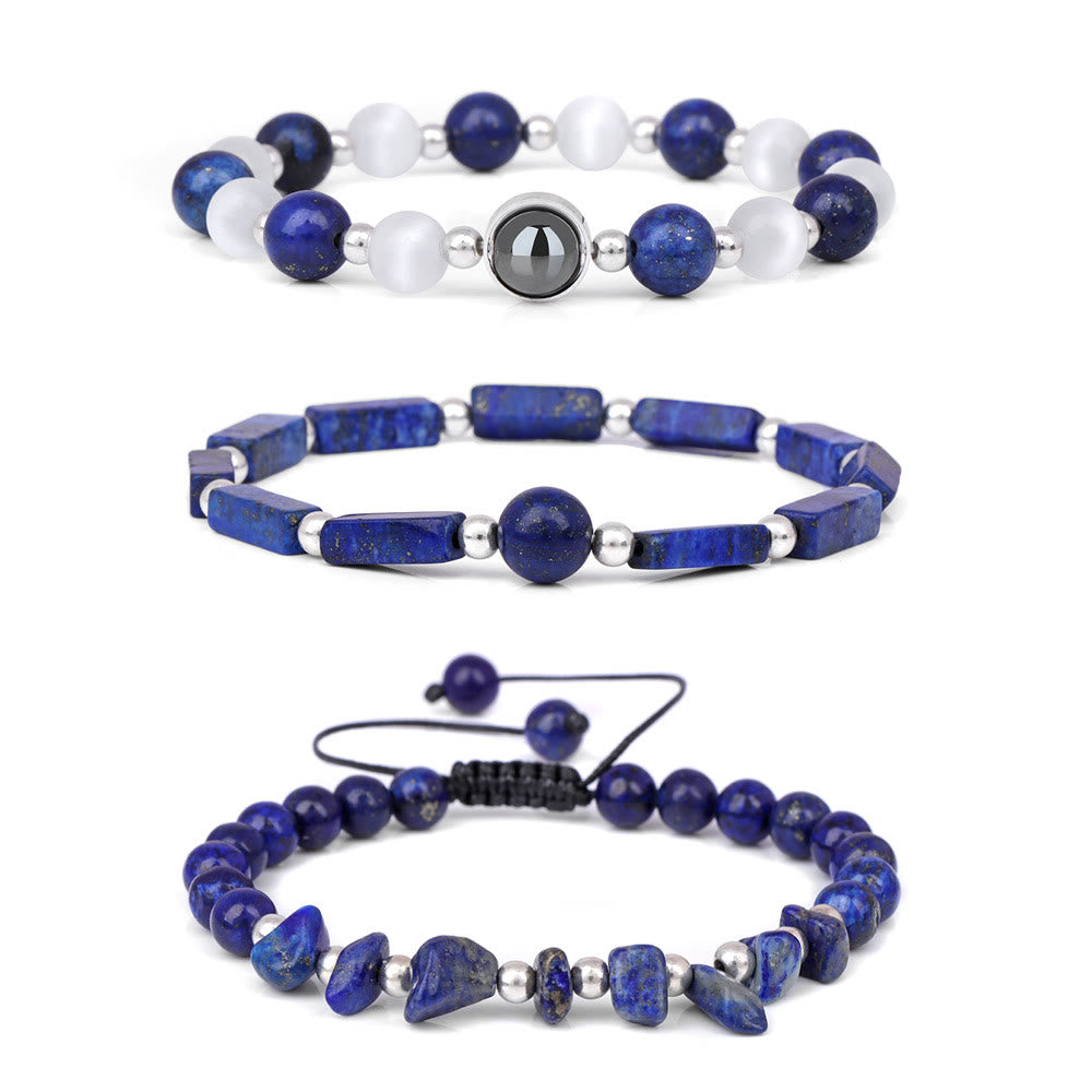 Olivenorma "Healing Wishes" Bracciale in cristallo naturale da 3 pezzi 