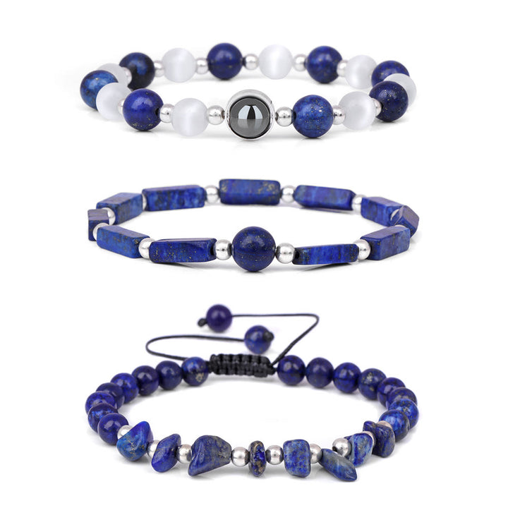 Olivenorma "Healing Wishes" Bracciale in cristallo naturale da 3 pezzi 