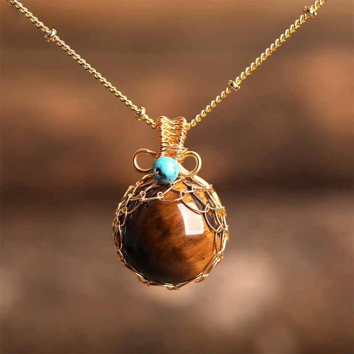Collana con sfera di cristallo naturale delicato Olivenorma