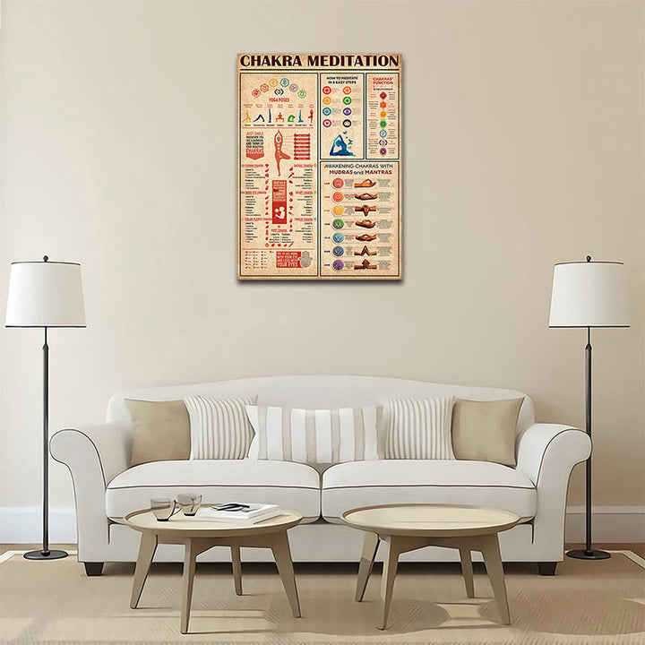 Olivenorma Chakra Yoga Poses Poster decorativo per la stanza