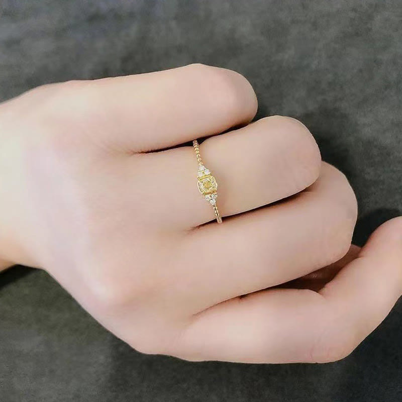Anello Olivenorma Delicato Citrino Naturale 