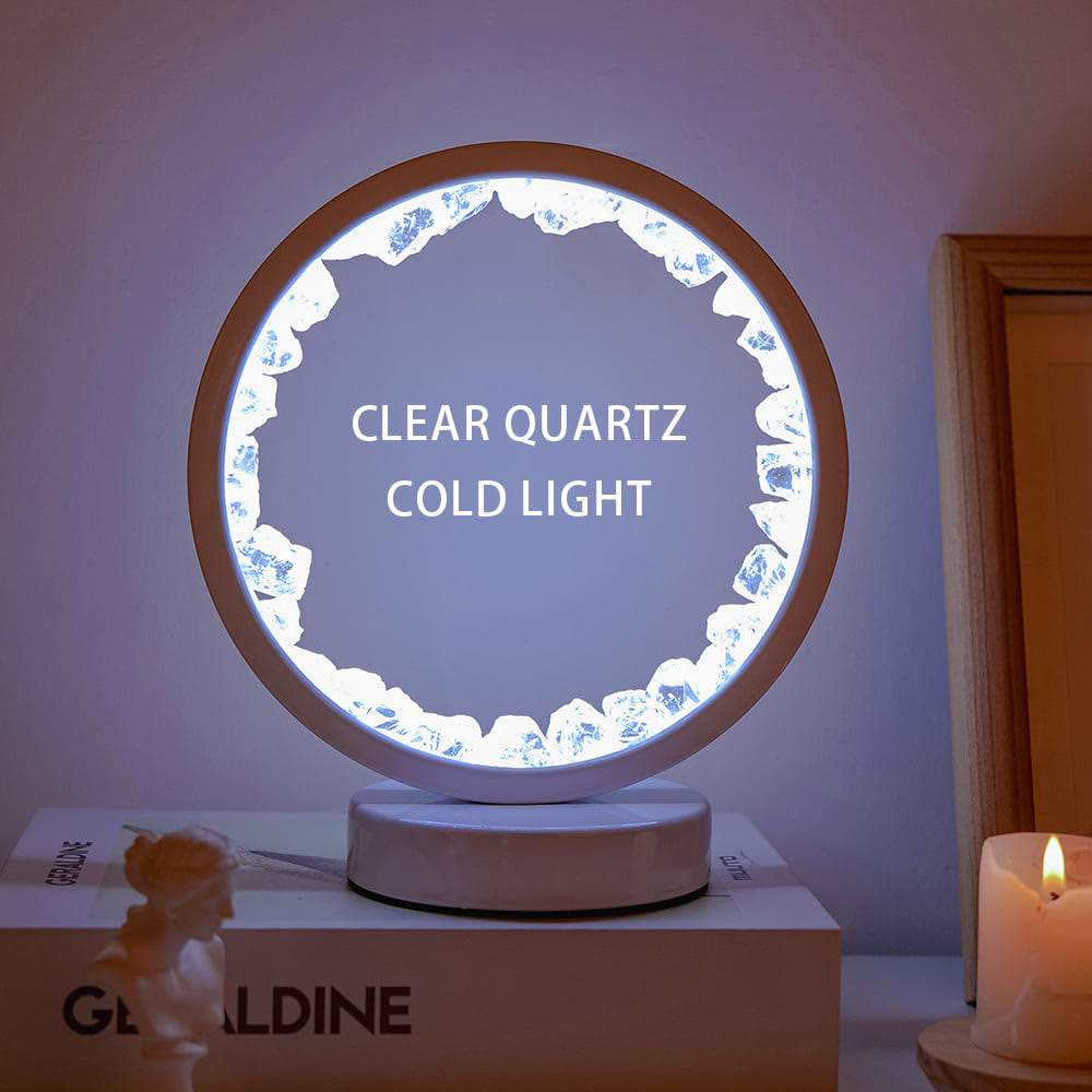 Lampada a LED ricaricabile Olivenorma Natural "Amethyst Crystal Cluster Zen Light" - Decorazione con cluster di cristalli di ametista - Quarzo trasparente - image 4