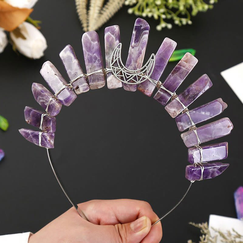 Olivenorma Corona di cristallo a forma di tubo piatto con stella luna tridimensionale