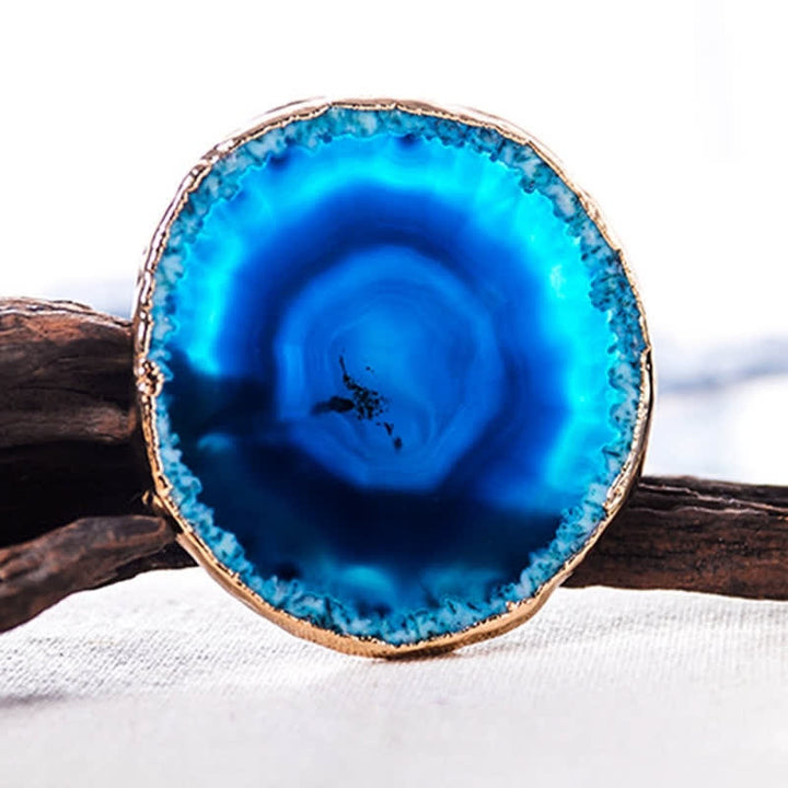 Sottobicchiere Olivenorma in Agata Blu Decorazione con pietre preziose