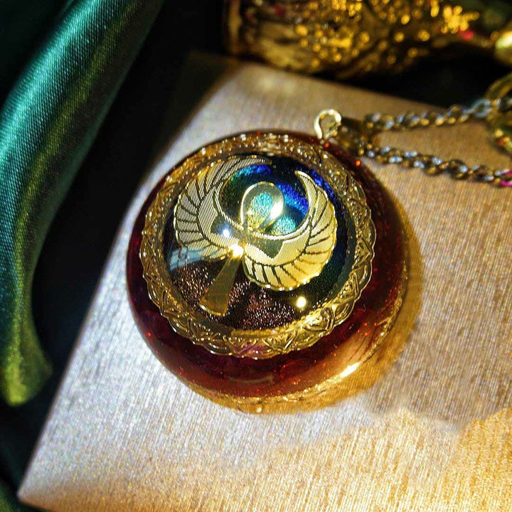 Collana Olivenorma Granato Lapislazzuli Acquamarina Chiave della vita 