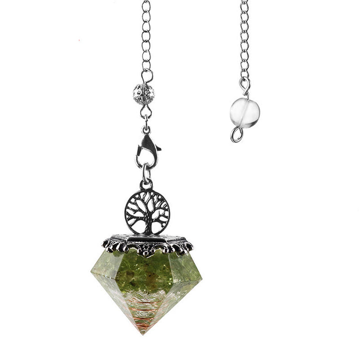 Pendolo geometrico dell'albero della vita in cristallo naturale Olivenorma