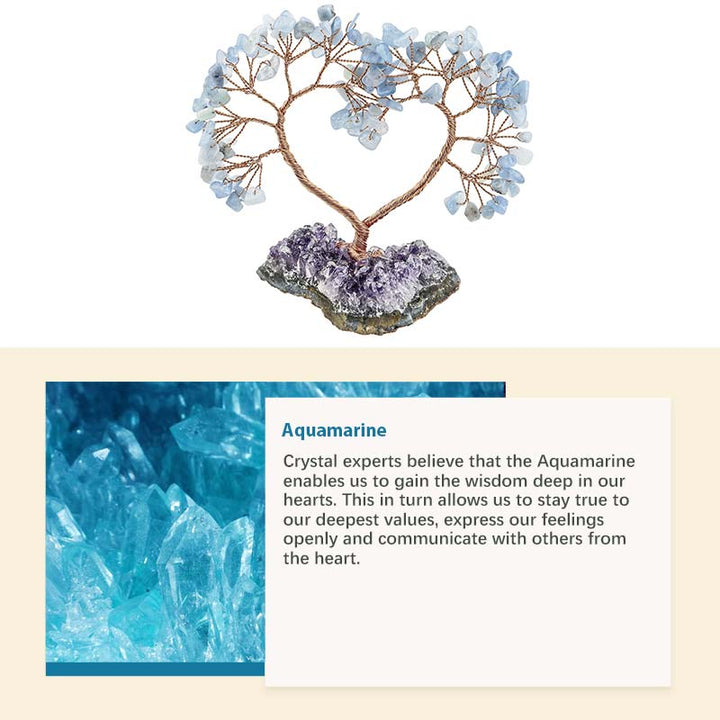 Pietra di cristallo naturale Amore Feng Shui Albero