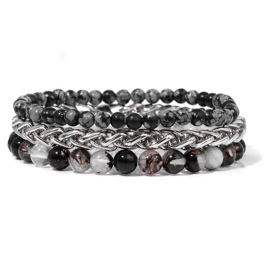 Olivenorma "Pace e calma" Bracciale in pietra rosa retrò