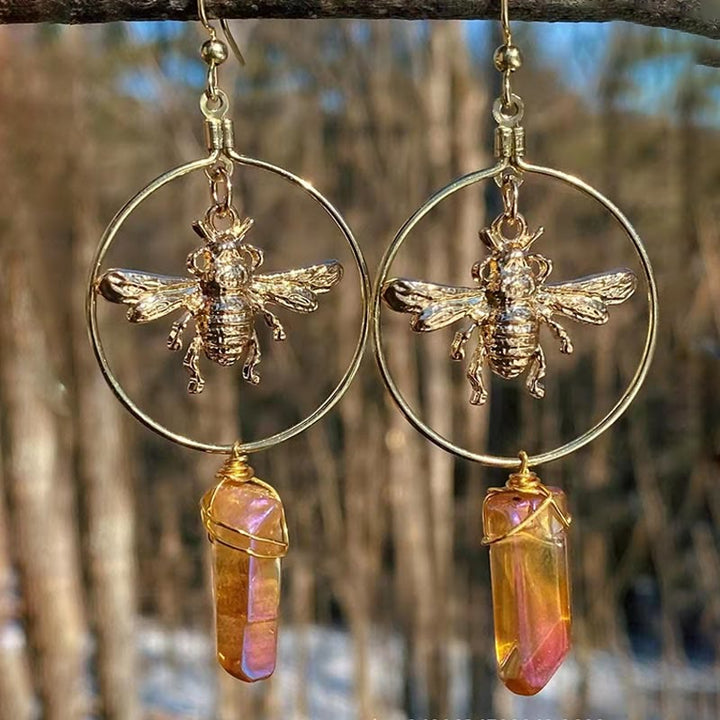 Orecchini Olivenorma con accessori in cristallo naturale luna stella fungo 