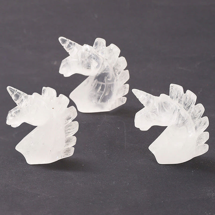 Olivenorma 2 pollici cristallo naturale unicorno figurina decorazione pietra preziosa 