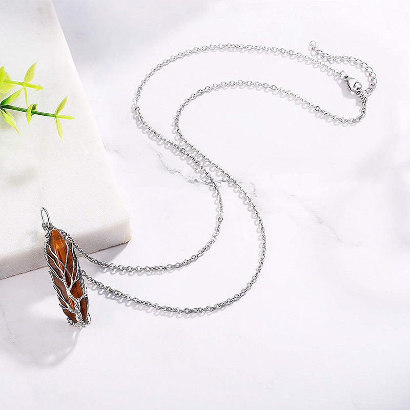 Collana in cristallo Olivenorma con pietra preziosa dell'albero della vita