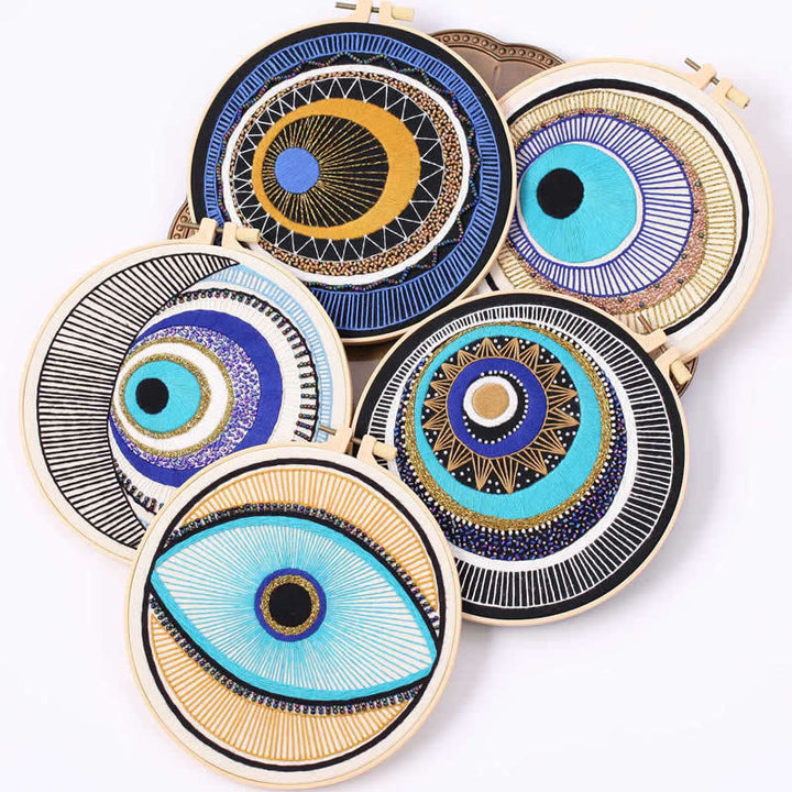 Olivenorma Evil Eye Ricamo a mano Materiale semilavorato Decorazione 