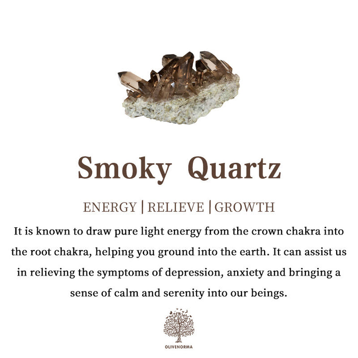 Decorazione con pietra preziosa a grappolo di quarzo fumé naturale Olivenorma