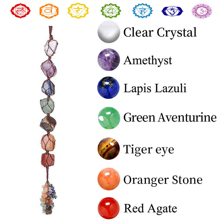 Olivenorma La pietra di guarigione dei 7 chakra Reiki Meditazione Decorazione nappa