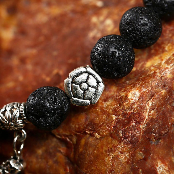 Bracciale con simbolo della croce in pietra naturale 