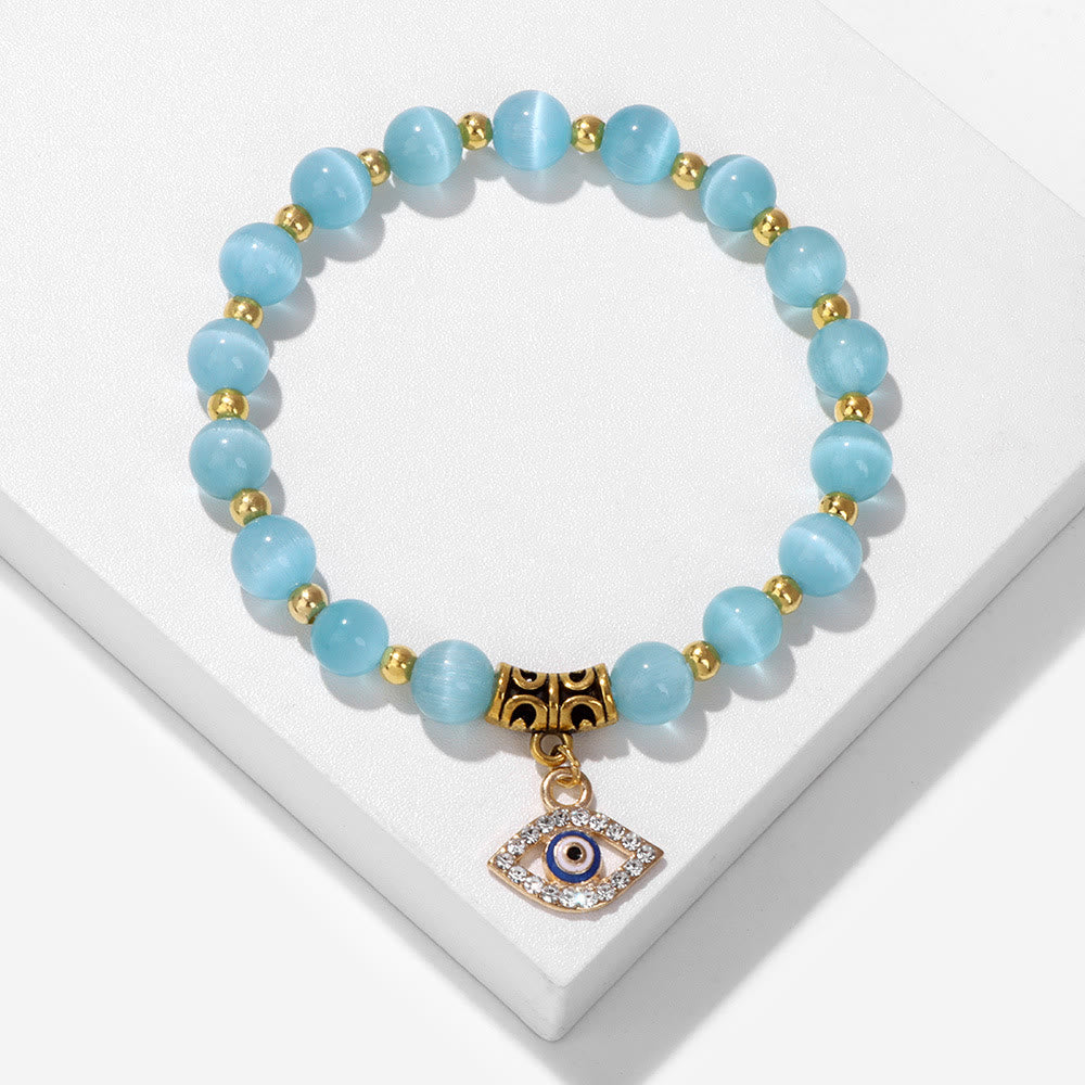 Bracciale con ciondolo malocchio in pietra naturale Olivenorma