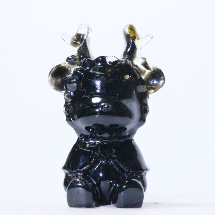 Ornamento di alce in cristallo naturale Olivenorma, decorazione con pietre preziose