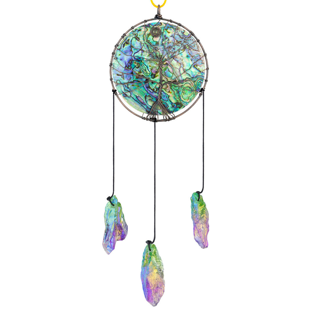 Ornamento pendente con albero della vita in conchiglia di abalone Olivenorma