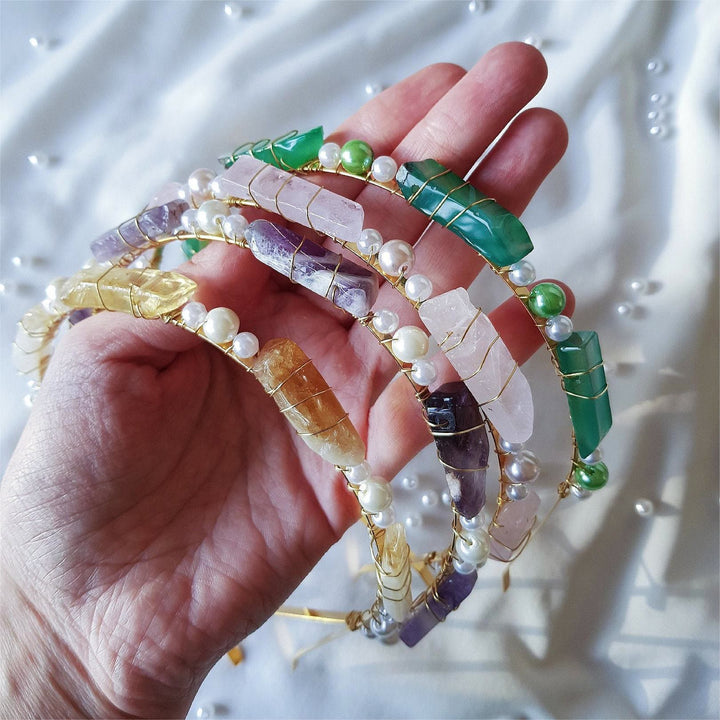 Olivenorma Citrino Ametista Con Corona Di Cristallo Perla 