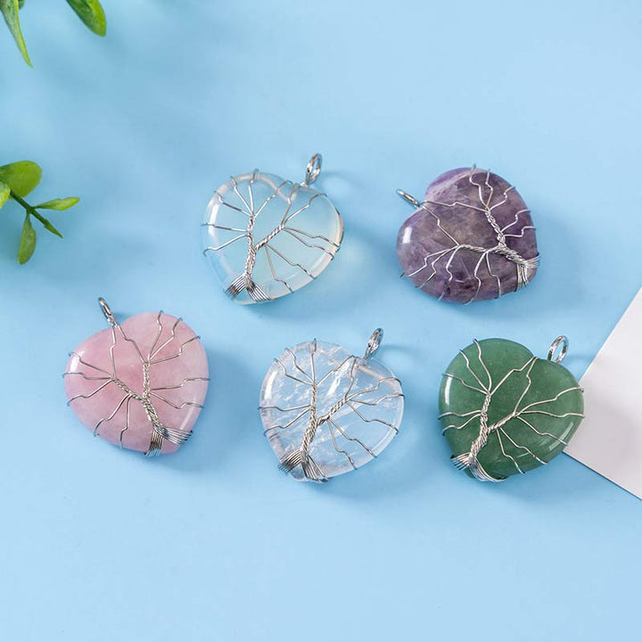 Collana a forma di cuore in cristallo naturale Olivenorma