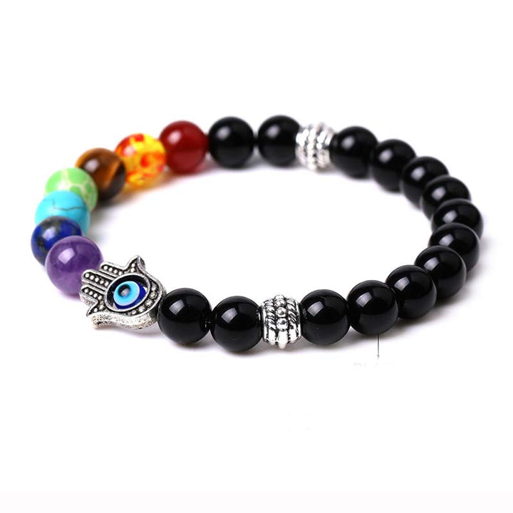 Bracciale Olivenorma Chakra naturale Hamsa e malocchio Reki