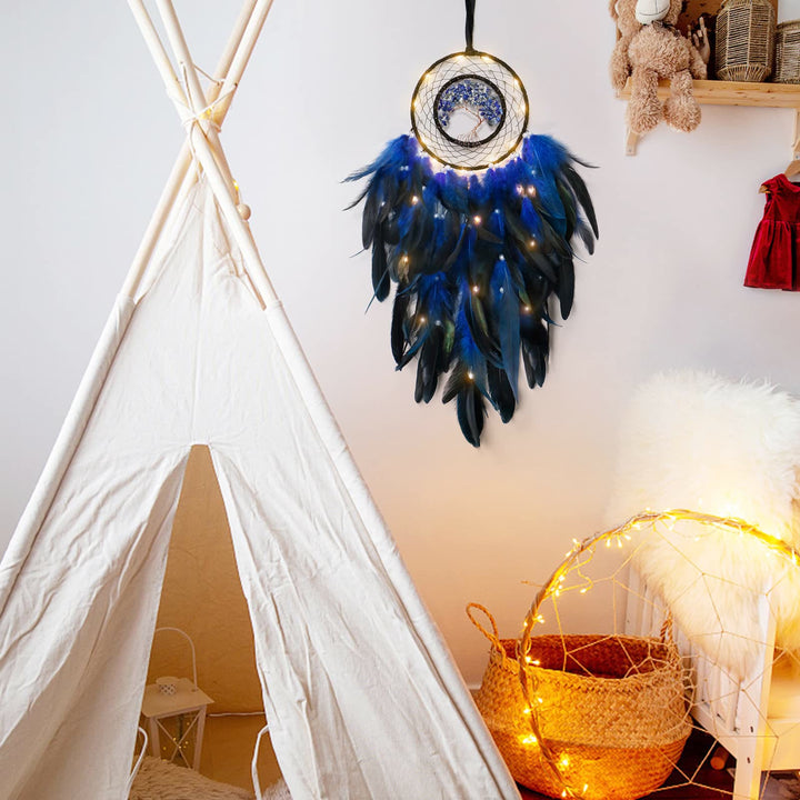 Olivenorma Crystal Tree Of Life Piuma Glow Dream Catcher 