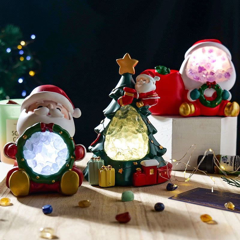 Olivenorma Ghiaia di cristallo Luce notturna di Natale Decorazione per la casa con pietre preziose - image 0