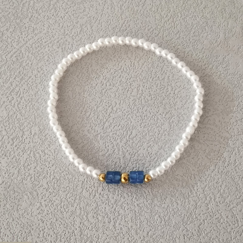 Olivenorma Set di quattro bracciali con perline in cristallo naturale 