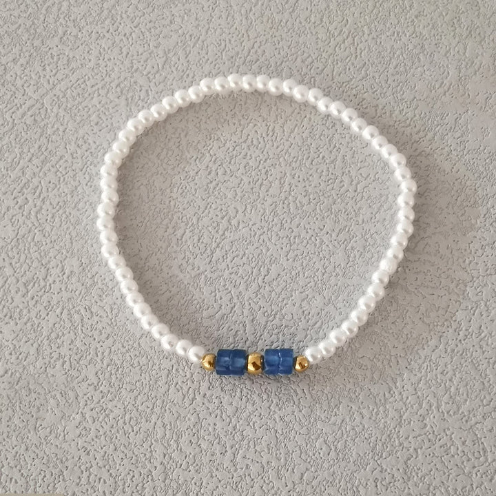 Olivenorma Set di quattro bracciali con perline in cristallo naturale 